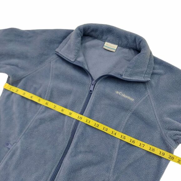 Columbia Fleece Jacket Womens Medium Blue Zip-Up Mock Neck Cozy Outdoor Hiking - Picture 10 of 12